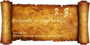 Kulcsár Zamfira névjegykártya